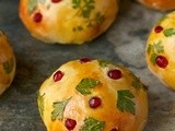 Brioche Dinner Rolls with Parsley & Pomegranate Decoupage