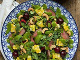 Grilled Steak Salad with Sweet Cherries and Lemongrass Basil Dressing