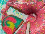 Lilly's Lemon Kaleidoscope Cake w/ Strawberry Icing