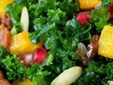 Massaged Kale Salad w/ Roasted Butternut Squash, Pomegranate, Pepitas & Warm Apple Cider-Bacon Dressing