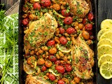Mediterranean Roasted Chicken Breasts w/ Tomatoes & Cannelini Beans
