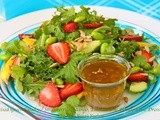 Mixed Green Salad w/ Strawberries, Mango, Edamame & Honey-Lime Dressing