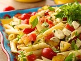 Penne Pasta Salad w/ Fresh Mozzarella and Heirloom Tomatoes - a Taste of Summer and a Glimpse of Paradise