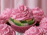 Perfect White Cupcakes (in pink) w/ Best-Ever Buttercream Icing (in pink!) for Lilly
