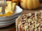 Pumpkin Coffee Cake w/ Pecan-Pepita Crumble & Maple Drizzle