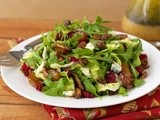 Roasted Pear Salad w/ Dried Cranberries, Gorgonzola, Sweet 'n Smoky Pistachios & Champagne-Honey Vinaigrette
