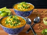 Roasted Red Pepper & Chicken Coconut Curry w/ Avocado-Mango Relish and a giveaway