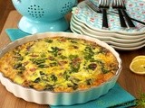 Spinach & Gruyere Quiche w/ Rosemary, Prosciutto & Lemon Zest - Crustless