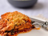 Aubergine, tomato and Parmesan bake