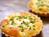 Broad bean, feta and chive tarts