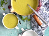 Broccoli, pea and mint soup