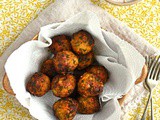 Carrot and apricot falafel with whipped feta and dukkah