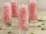 Forced rhubarb and lemongrass granita