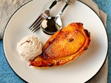 Individual pear tatins with cinnamon ice cream