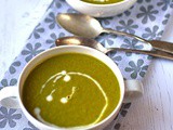 Kale and sweet potato soup with horseradish cream