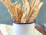 Olive oil and poppy seed sourdough crackers