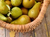 Pear and star anise sorbet with pear wafers