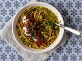 Persian-style bean and noodle soup