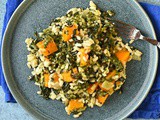 Pumpkin and cavolo nero risotto with pumpkin seed pesto