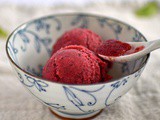 Raspberry and mint sorbet