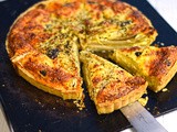 Roast chicory and olive tart