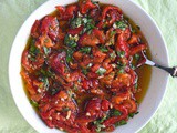 Roast red pepper with garlic and basil