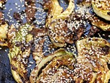 Roast savoy cabbage with miso and sesame