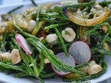 Samphire, hazelnut and roast lemon salad