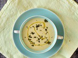 Smoked aubergine and lemon soup