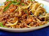 Smoked tofu and mushroom Bolognese