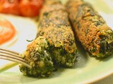 Spinach, mozzarella and Parmesan sausages