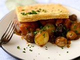 Squash, mushroom and chestnut pie