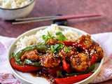 Stir-fried crispy tofu with peppers