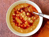 Tunisian-style chickpea soup with harissa oil