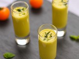 Yellow tomato gazpacho shots