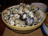 Clams Marinière dug out from the sand for dinner