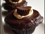Peanut Butter Stuffed Dark Chocolate Cupcakes...two ways