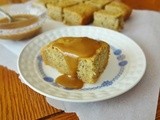 Banana Sheet Cake with “Caramel” Sauce