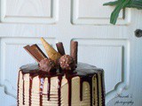 Checker board cake with chocolate ganache frosted with whipped coffee cream frosting |How to make checker board cake from scratch | Chocolate and vanilla cake baked from scratch and assembled to form a checker board cake