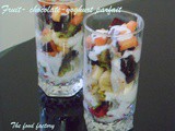 Fruit, chocolate, yoghurt parfait