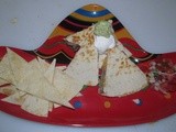 Beef and Cheese Quesadilla w/ Pico de Gallo, Guacamole and Baked Chips