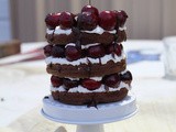 Chocolate Cherry Stuffed Waffle Cake/#FestiveFoodies