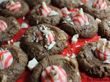 Chocolate Peppermint Thumbprint Cookies / #ChristmasCookies