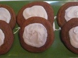 Gingerbread Cookies with Eggnog Topping