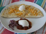 Goat Cheese and Red Onion Quesadilla / #SundaySupper