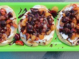 Grilled Double Cherry Naan Bread Dessert / #FarmersMarketWeek
