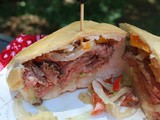 Grilled Steak Sandwiches w/Foil Pack Veggies/ #Smokin'-o's / #CookoutWeek2017