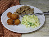 North Carolina bbq with Cole Slaw and Hush Puppies / #SundaySupper