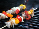 Sausage, Pepper, and Onion Kabobs w/ a Boiled Cider Drizzle / #SundaySupper