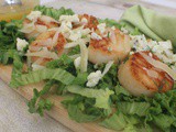 Seared Scallops with Shredded Manchego and a Bleu Cheese Crumble / #SundaySupper